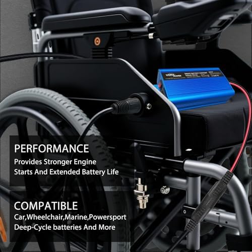 ULTRAPOWER 24V 5A Battery Charger, Universal Battery Charger Maintainer with 4LEDs Indicator, XLR Connector for Cars, Trucks, RVs, ATVs, UTVs