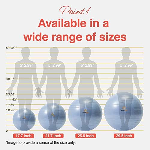 Primasole Exercise Ball for Balance Stability Fitness Workout Yoga Pilates at Home Office & Gym Birthing Ball for Pregnancy, Office Ball Chair