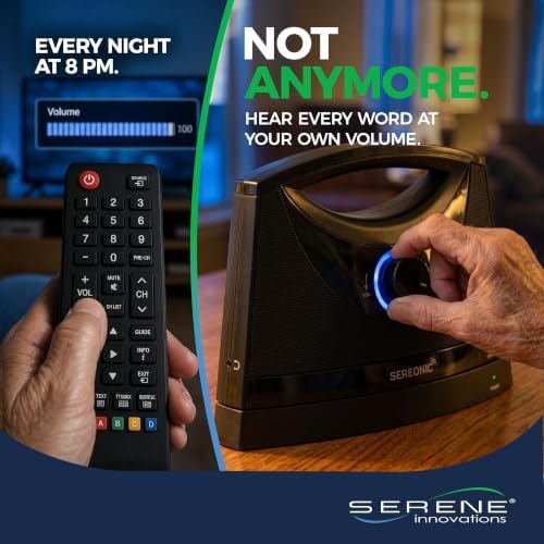SEREONIC Portable Wireless Speakers for Smart TV - Ideal for TV Watching Without The Blaring Volume - Designed for Hard of Hearing, Elderly