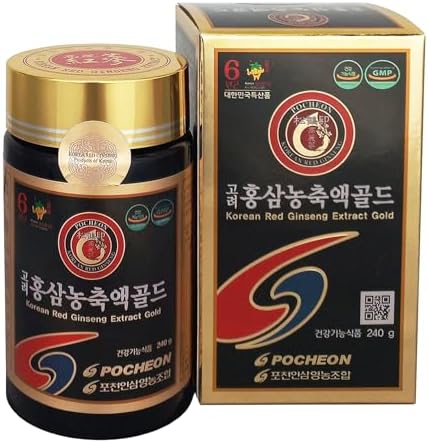 Pocheon 240g(8.5oz), 100% Pure Korean 6years Root Red Ginseng Extract Gold, High Ginsenoside, Saponin, Panax