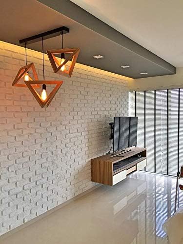 Faux Brick Wall Panels, 3D FRP Wall Panel Resin Fiberglass Material for House Exterior and Interior Use 32 sq.ft/Box (Matt White, New London)
