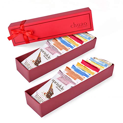 Chuao Chocolatier Taste the Joy Mini Gourmet Chocolate Bar Gift Box | Milk and Dark Chocolate Variety Sampler |16 Mini Bars (0.39 oz each)