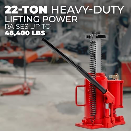 Stark USA 12-Ton (24,000 LBS) Capacity Air/Hydraulic Bottle Jack Low Profile Bottle Jack Lift Auto Repair Automobile Truck SUV Car Lift with Handle