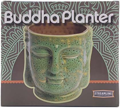 Streamline Imagined Buddha Head Ceramic Planter Pot