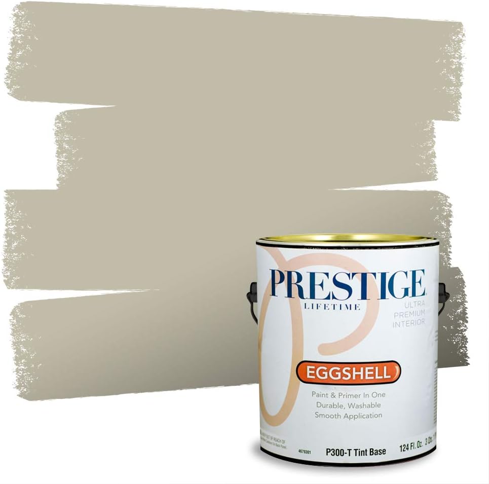 PRESTIGE Paints Exterior Paint and Primer In One, 1-Gallon, Satin, Comparable Match of Sherwin Williams* Ripe Olive*