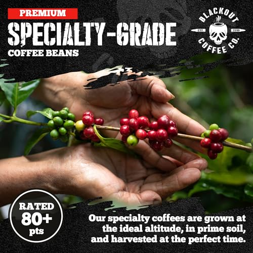 Blackout Coffee Pitch Black Espresso Ground Coffee – Extra Dark Roast, European-Style, Bold & Aromatic – Freshly Roasted 12oz Bag.