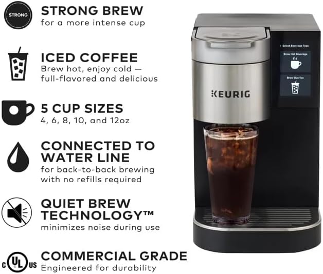 PureWater Filters Direct Water Line Plumb and Filter Kit with Keurig K2550 Plumbed Single Serve Commercial Coffee Maker and Tea Brewer