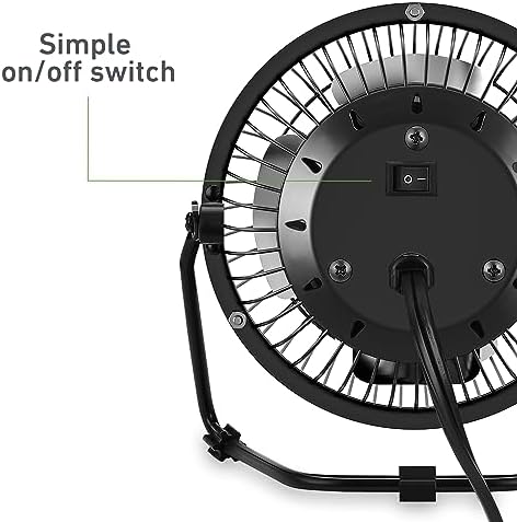 HOLMES Mini High Velocity Desk Fan 4in 4 Blade Black