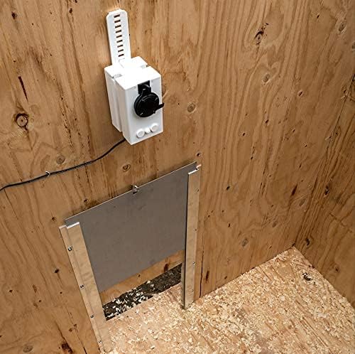 Opener with Motor & Timer (1 Year Warranty) | Heavy Duty | Made USA | Auto Pop Door Opener | Chicken Coop Accessories | Metal
