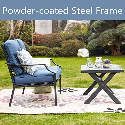 ® Outdoor Loveseat Bench,2PCs Conversation Furniture Set with Cushions,for Garden,Yard,Poolside and Patio (White)