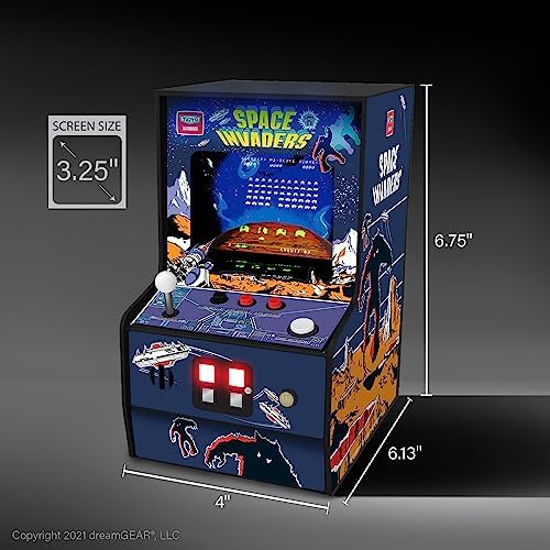 My Arcade Micro Player Mini Arcade Machine: Galaga Video Game, Fully Playable, 6.75 Inch Collectible, Color Display, Speaker, Volume Buttons, Headphone Jack - Electronic Games