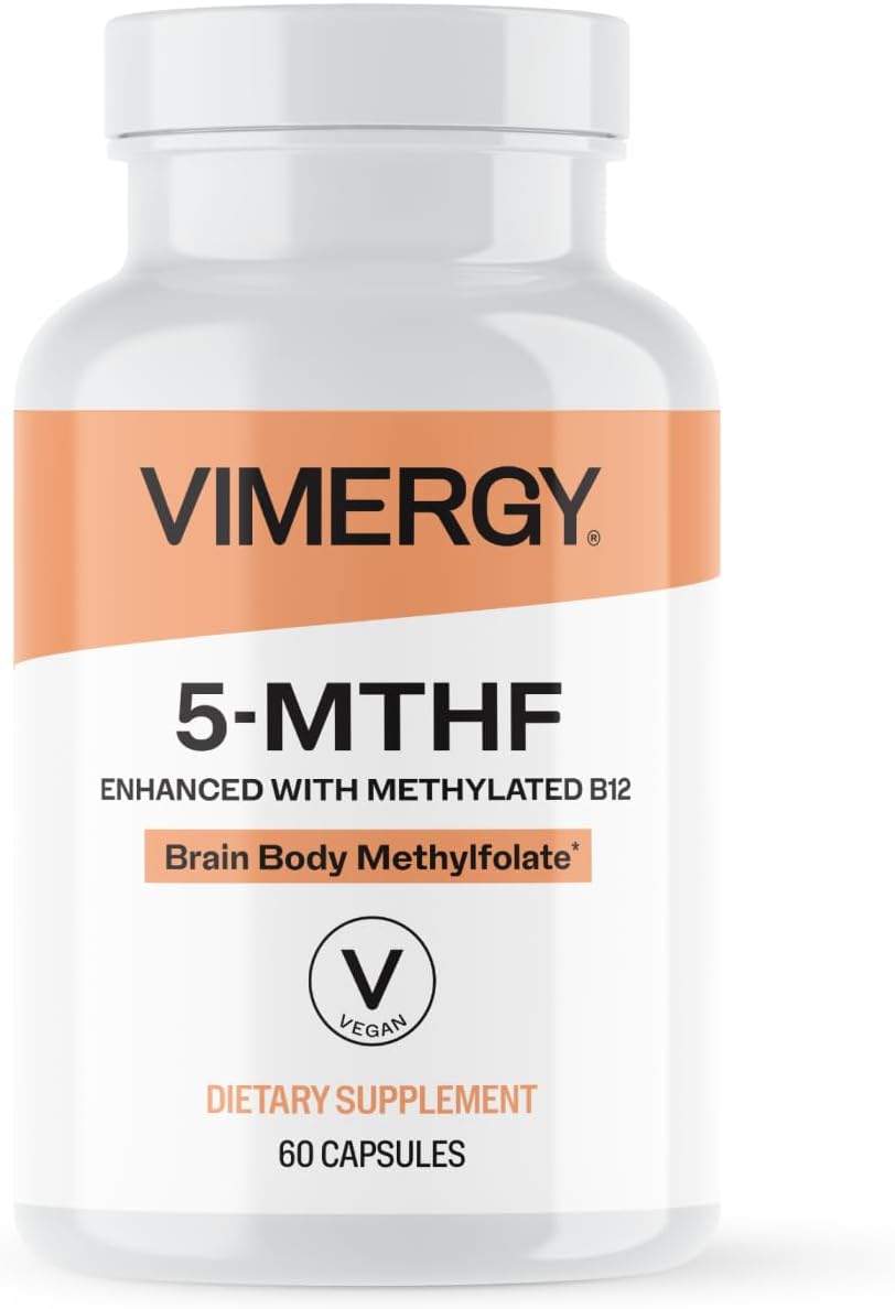 Vimergy 5-MTHF Vegan Capsules for Brain Energy Supplement, 60 Servings