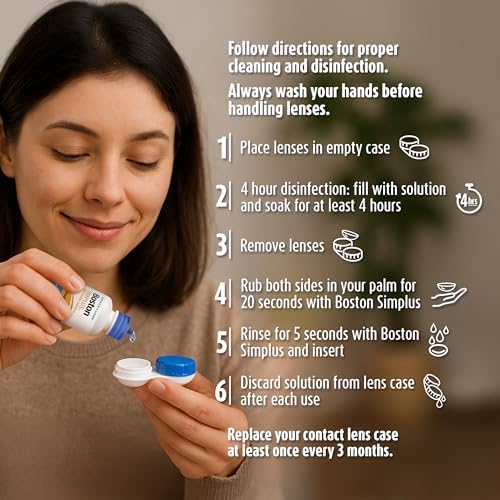 Boston SIMPLUS Multi-Action Solution, Cleans & Conditions Rigid Gas Permeable (RGP) Lens, Daily Protein Remover, 3.5 Fl Oz