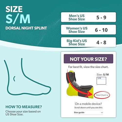 BraceAbility Dorsal Night Splint | Plantar Fasciitis Pain Relief, Foot Drop Brace for Sleeping, and Achilles Tendon Stretcher Boot for Nighttime Ankle Dorsiflexion (L/XL)