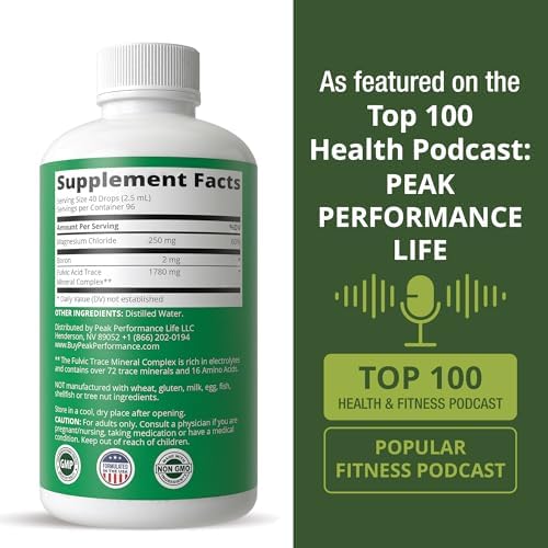 Peak Performance Ultra High Purity Trace Minerals Liquid Drops for Water