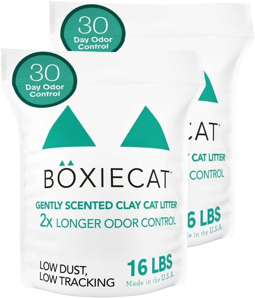 Boxie Premium Unscented Clumping Cat Litter 30+ Day Odor Control 16 lb