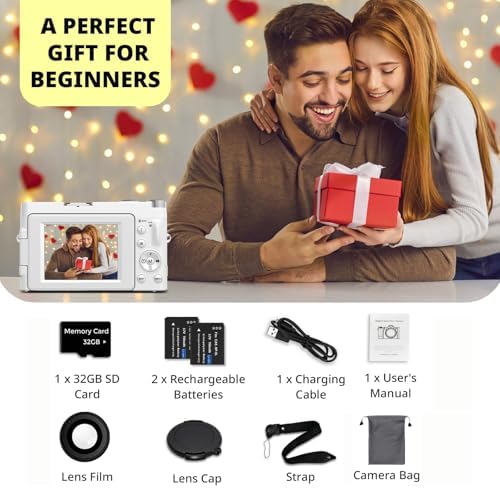 4K Digital Camera for Photography Autofocus, 2026 Latest 48MP Vlogging Camera for YouTube with SD Card, 2 Batteries, 3" 180°Flip Screen Compact Travel Camera for Teens with 16X Zoom,Black