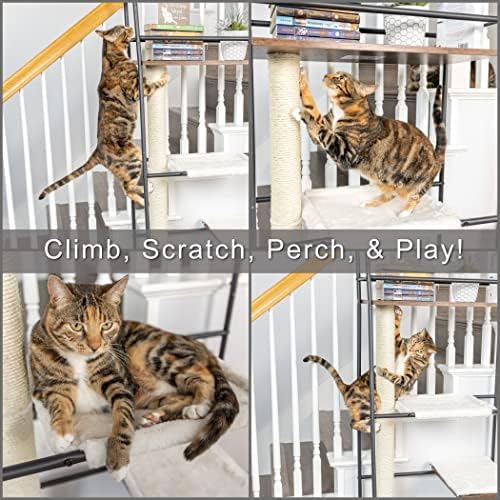 PetFusion VersiCLimb Cat Climber, Tall Scratching Post with Hammock Tower