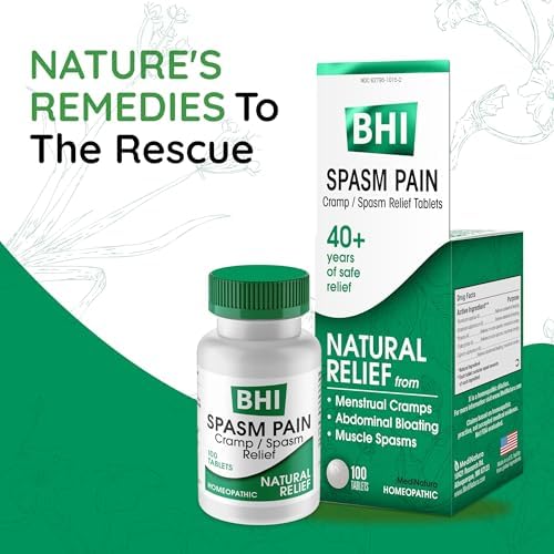 MediNatura BHI Spasm/Cramp Relief - Muscle Spasm Tablets for Full-Body Cramp Support - Menstrual Support - Non-Drowsy - Quick-Dissolve