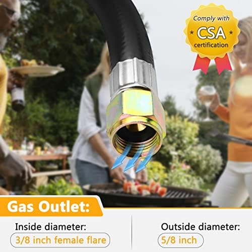 Azdele Two Stage Propane Regulator with 10 ft Hose and Gauge, CSA Certified