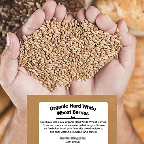 Organic Soft White Wheat Berries 5.8lb - Healthy Whole Grains Bulk | Ideal for Feeder Oats, Flour, Bread, Soup - High in Protein & Fiber - USA Grown | USDA Certified | Vegan | Non-GMO
