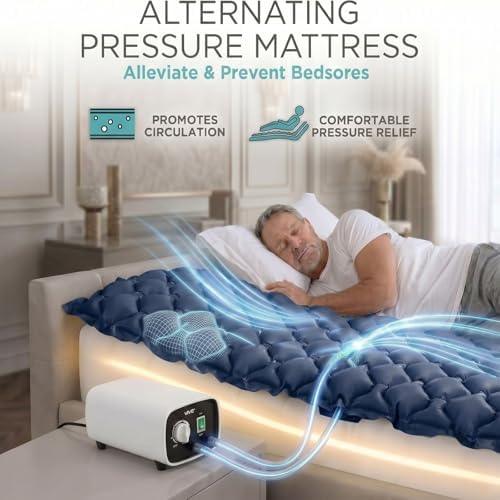 Vive Alternating Air Pressure Mattress Pad - The Original Bed Sore Solution | Dr. Recommended Hospital Bed Topper for Bedridden Patients - Includes Waterproof, Breathable Ulcer Cushion & Quiet Pump