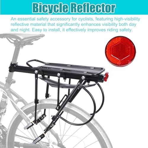 HOMEE Rear Bike Rack, Bike Cargo Racks Frame for 26"-29" Frames | Aluminum Alloy Universal Adjustable Cycling Equipment Stand Footstock Bicycle Luggage Carrier with Tools and Reflector
