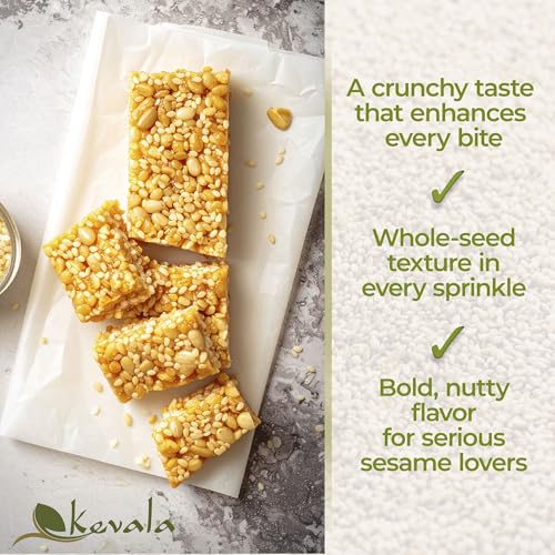 Kevala Raw Sesame Seeds Unhulled: 4 lb, Seeds for Cooking and Baking | Nutritious Snack for Clean Food Lovers, Topping for Pretzels and Bagels