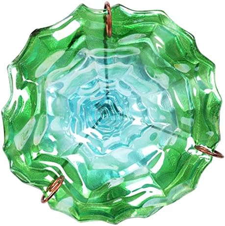 VCUTEKA Glass Bird Bath Outdoor Birdfeeder with Metal Stake Garden Decor