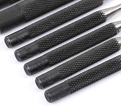 Roll Pin Punch Set with Storage Pouch, 9 Piece Steel Removal Tool Kit for Jewelry