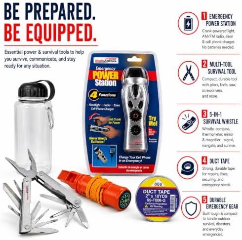 Ready America 70285, 2-Person 3-Day Deluxe Emergency Backpack | Premium Survival Kit w/ Food, Water, Medical Supplies, Tools