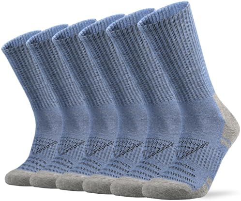 Ortis Cotton Cushion Crew Athletic Socks for Men Work Boot Sports Exercise
