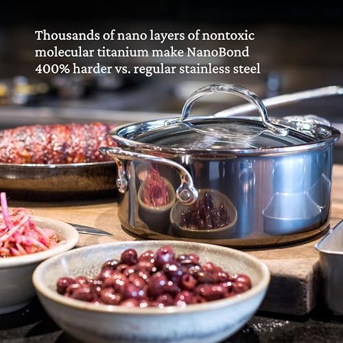 Hestan - NanoBond Collection - Stainless Steel Titanium Soup Pot, Induction Cooktop Compatible, 3 Quart