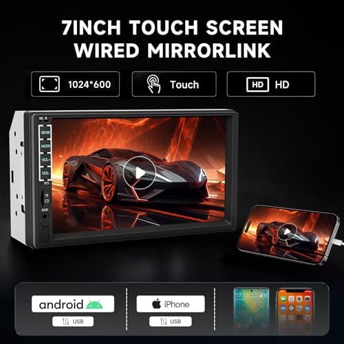 Leadfan 7" Car Stereo Double Din Radio with Bluetooth