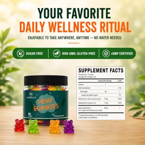 AFXMATE Hemp Gummies Fruit Flavored Gummy (90 Gummies)