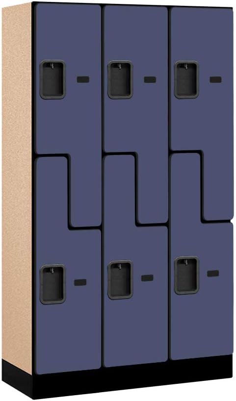 Salsbury Industries Double Tier 'S' Style Designer Wood Locker, Mahogany, 5' 3" x 15"