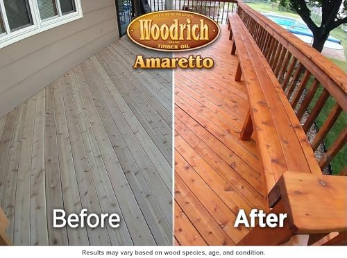 Timber Oil Deep Penetrating Stain for Wood Decks, Fences, Siding, and Log Cabins - 5 Gallons, Amaretto (Covers 750 sq. ft.)