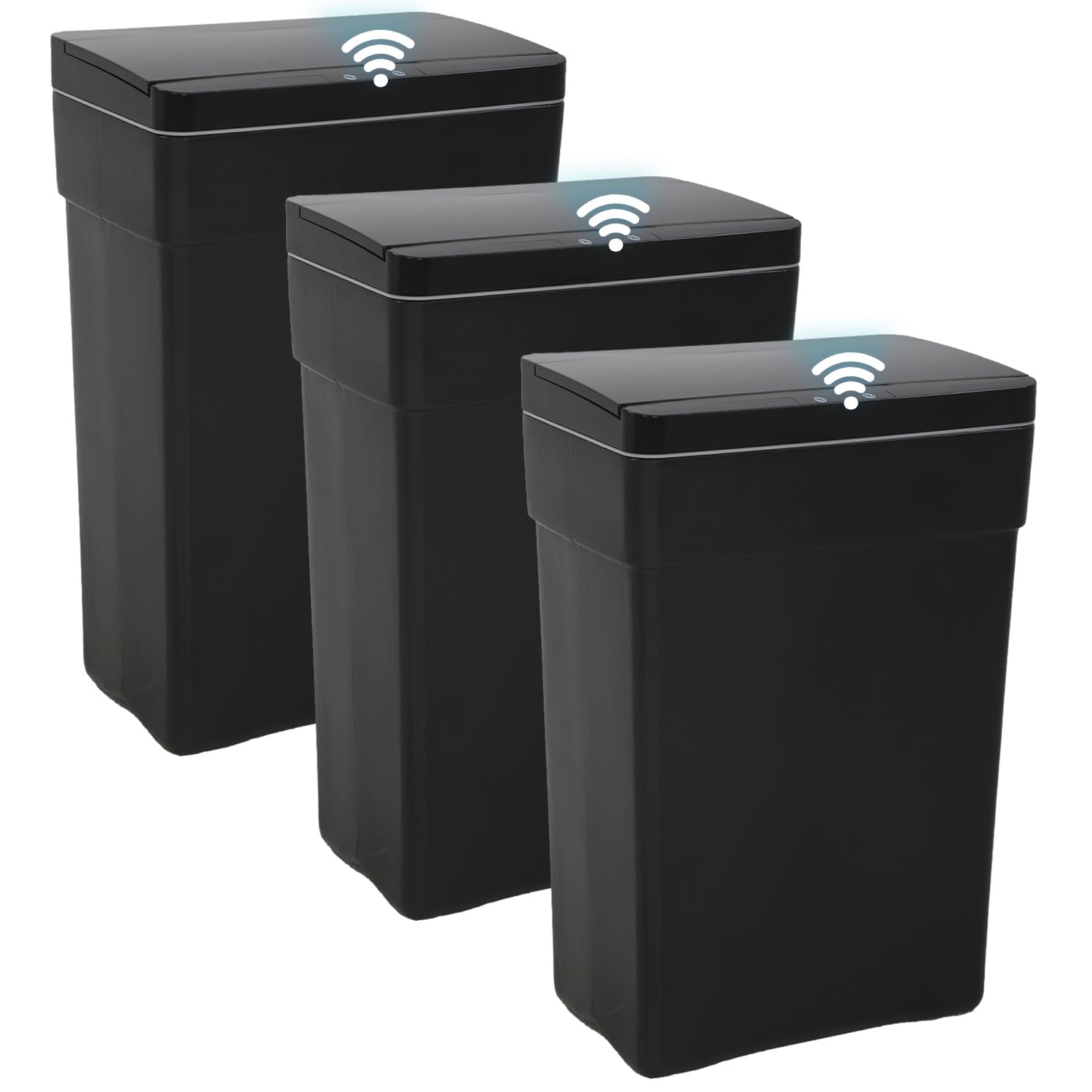 BestOffice 13 Gallon Trash Can Automatic Kitchen Trash Can Touch Free High-Capacity Garbage Can with Lid for Bedroom Bathroom Home Office 50 Liter