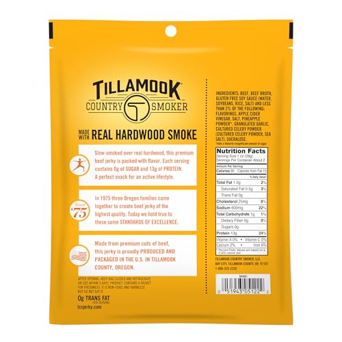 Tillamook Country Smoker Zero Sugar Keto Friendly Beef Jerky, Original, 2.2 Ounce