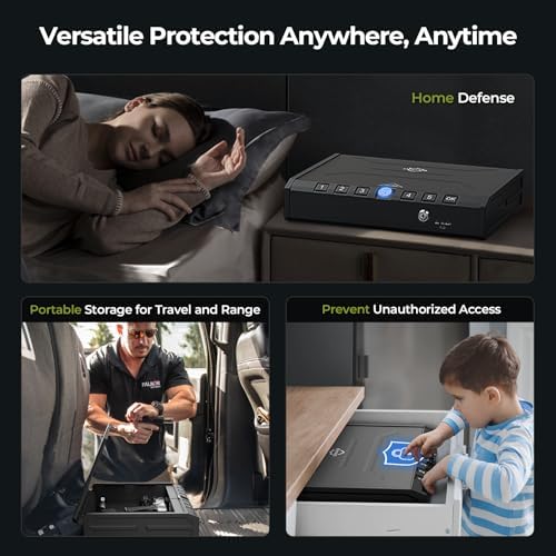 ONNAIS Iron SE Biometric Gun Safe for Handgun with Fingerprint Keypad Lock