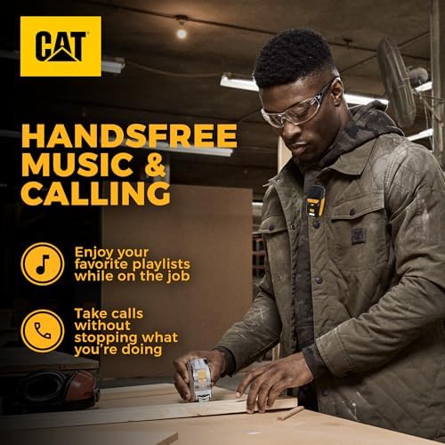 CAT Wearable Bluetooth Speaker | Clip-On Speaker with Built-in Mic for Jobsite, Construction, Outdoor | Water-Resistant | Hands-Free Calls & Music