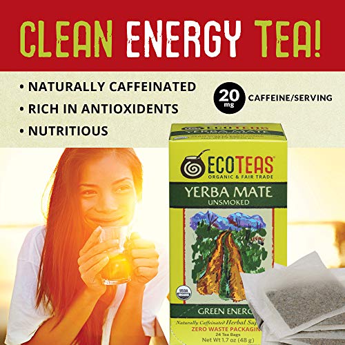 ECOTEAS Organic Yerba Mate Unsmoked Tea 24 Bags
