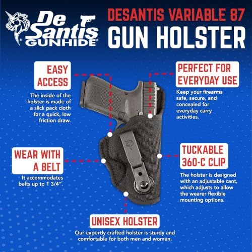 Desantis Variable 87 IWB Holster - Fits Glock 26/27/43 & More - Right Hand