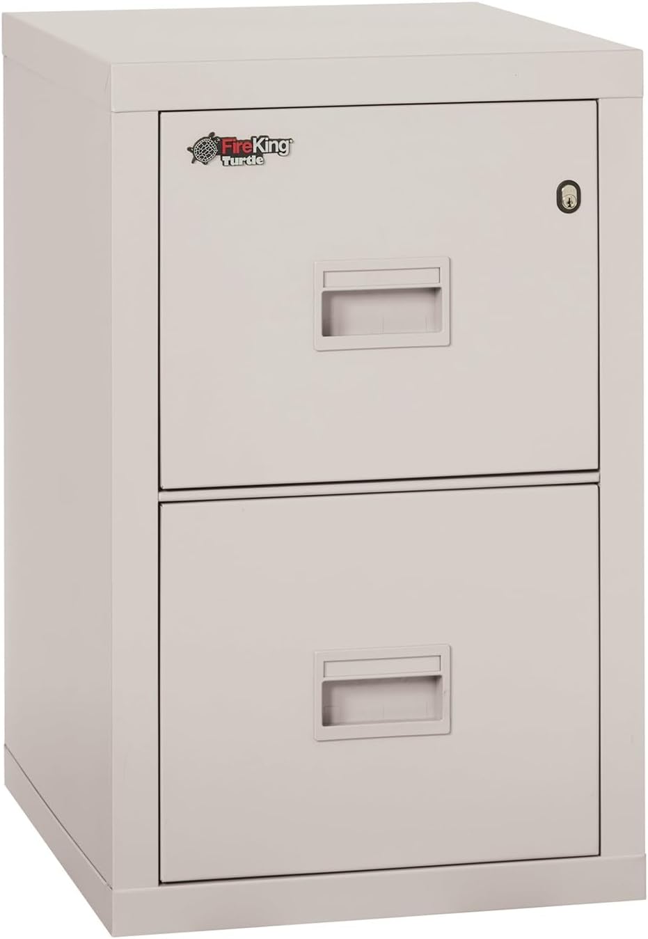 FireKing Turtle Vertical 2 Drawer Fire Rated File Cabinet, Black | 1 Hour Fire Rated Filing Cabinet - UL Class 350 - Water Resistant - Key Lock - Made in USA