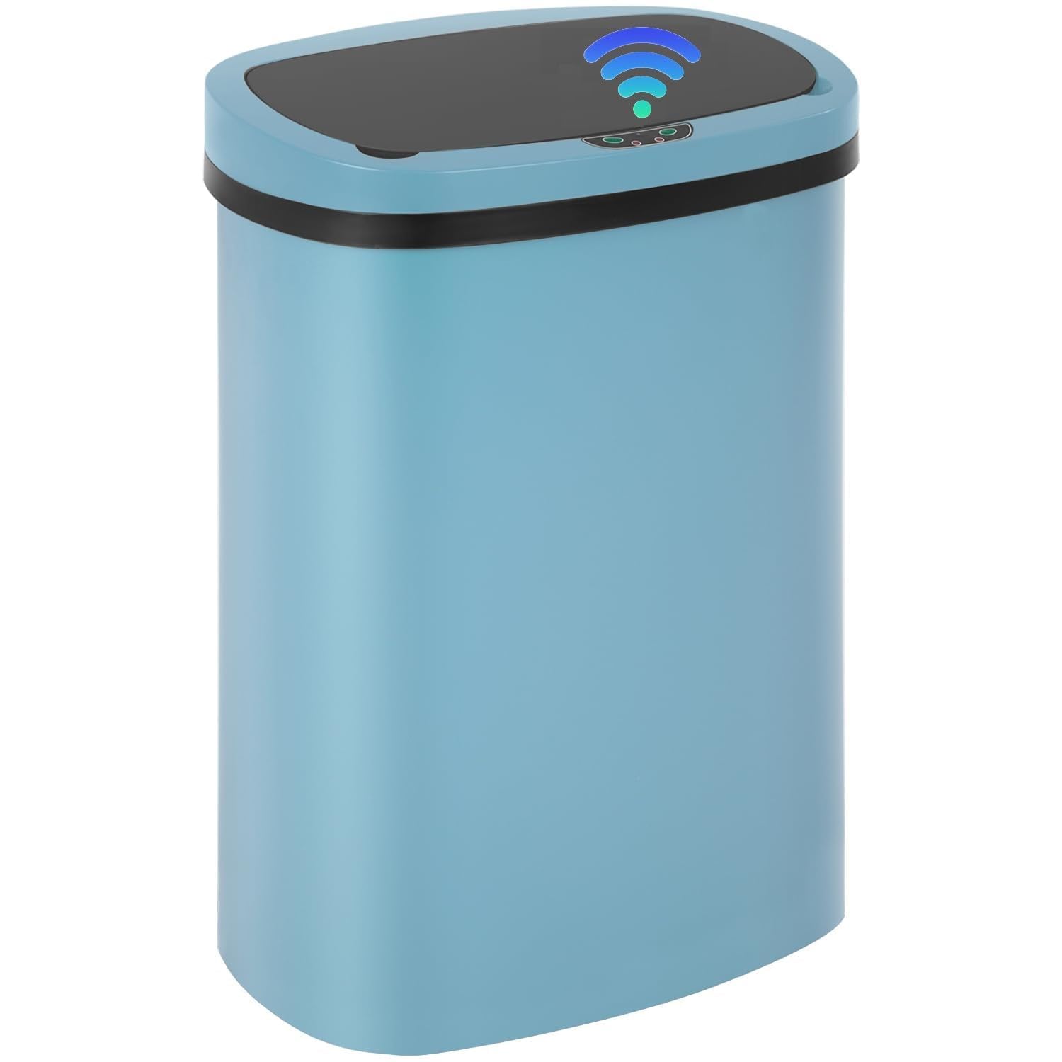 13 Gallon Touch-Free Automatic Stainless-Steel Trash Can Garbage Can Metal Trash Bin with Lid for Kitchen Living Room Office Bathroom, Electronic Motion Sensor Automatic Closure & Opening