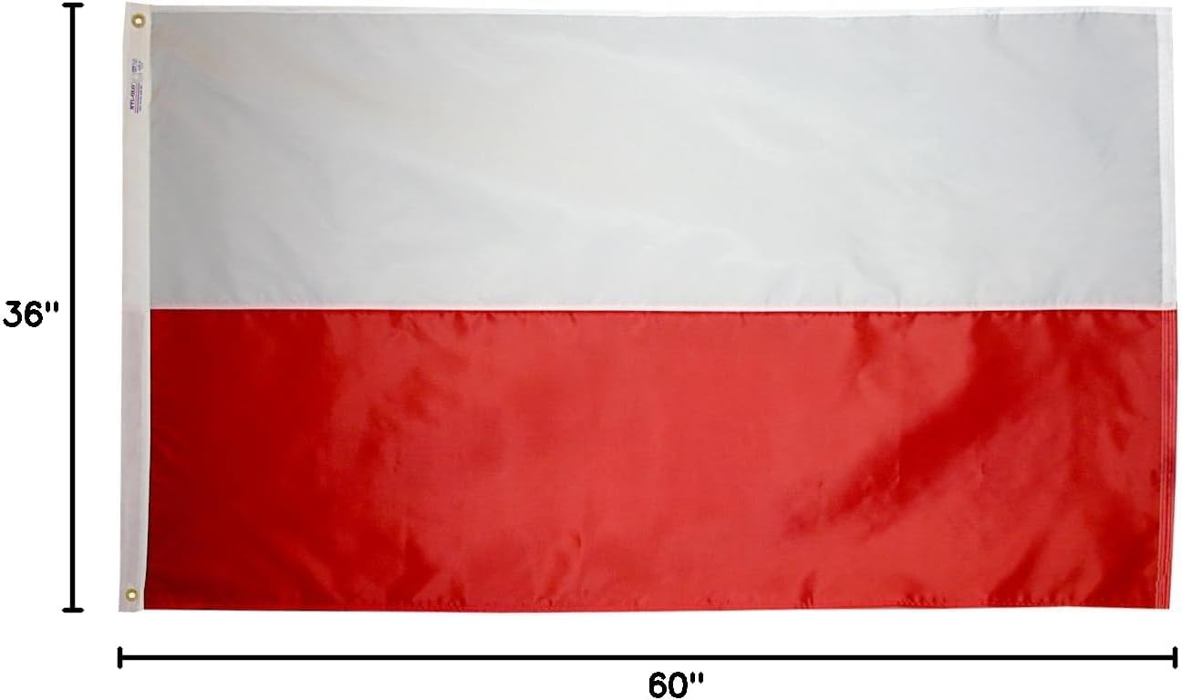 Annin Flagmakers Poland Flag - 2 x 3 Feet (Model 196822) | USA-Made to Official United Nations Design Specifications