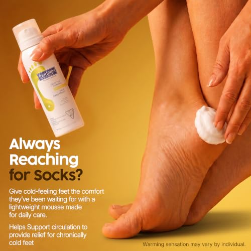 Footlogix Cold Feet Formula Mousse 4.23 oz – Foot Warming Mousse with Arnica, Rosemary & Co-Q10, Urea Foot Care, Dry Sensitive Skin, Non-Greasy