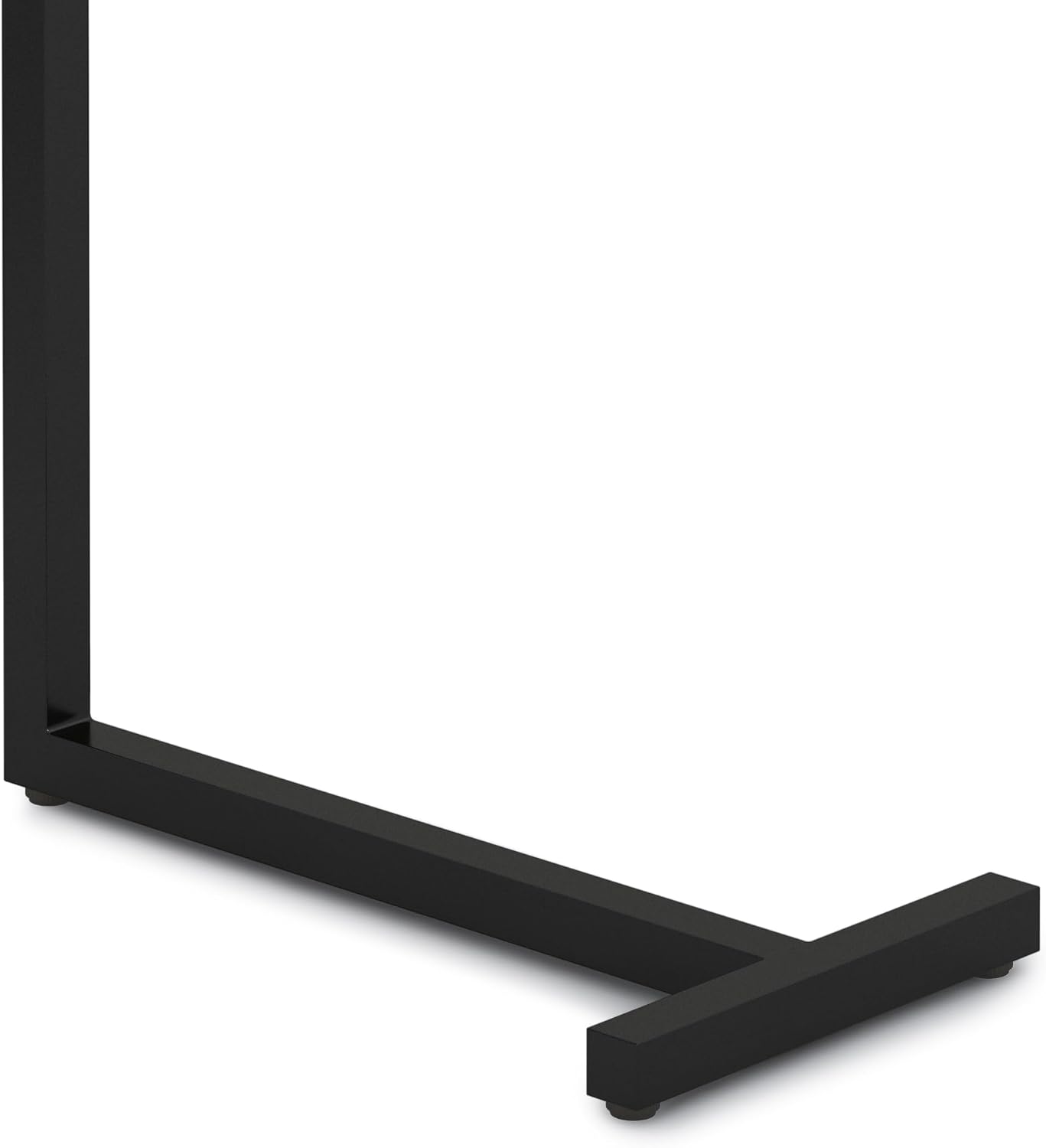SIMPLIHOME Skyler 18" Wide Solid Wood C-Side End Table in Dark Cognac Brown | Industrial slide-under accent table with open frame, assembled; perfect for living rooms as a side table or sofa table.