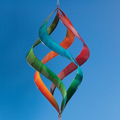 Bits and Pieces Enameled Rainbow Wind Spinner - Sun Catcher | Hanging Wind Spinners Outdoor Art Garden Spinner