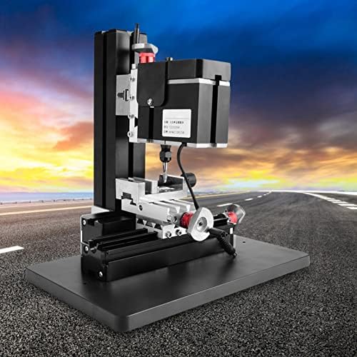 60W Mini Milling Machine, 12000RPM DIY Soft Metal Processing Woodworking Lathe, Multifunction Worktable Power Miller, 12VDC, 310x190x280mm